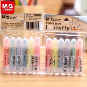 Resim M&G 6 Renk Mini Yüzükleyici Seti, Canlı Yüksek Kaliteli Yaratıcı Çizim Yüzükleyici, Okul Ofis Yazma Araçları 