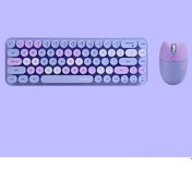 Resim Monyee Mofii 2.4g Kablosuz Klavye Ve Fare Seti - Ergonomik Tasarım, 68 Tuş, Lavanta Rengi, Pil Dahil Değil Diğer 
