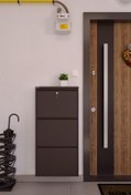 Resim Ceha Kilitli 3'lü Metal Ayakkabılık - Kahverengi 