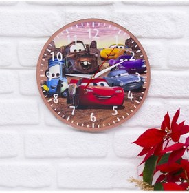 Resim Deep Craft Dekoratif Ahşap Duvar Saati Salon,çocuk Odası Eğlenceli Arabalar Kırmızı 