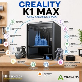Resim Creality Profesyonel 3D Baskıda Hız, Hacim ve Hassasiyet 3d® K1 Max Hızlı 3D Yazıcı+ 2 Adet Flament (2 Kg.) Hediye 