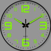 Resim Tek parça, 10 cm (30.48 inç) yuvarlak modern ışıltılı duvar saati, sessiz kuvars mekanizmalı dijital el tasarımı, oturma odası, yemek odası, parti ve yatak odası için uygun dekoratif asma saat, pil ile çalışır (AA Pil Hariç) 