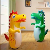 Resim 1 Adet Renkli Dinozor Şişme Vurma Torbası 3-6 Yaş Çocuklar İçin - Dayanıklı PVC, Pembe/Yeşil/Sarı Dikey Tumbler Oyuncak, Dış Mekan Egzersizi & Eğlence İçin İdeal 