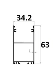 Resim Ledarmy LED Kanal Alüminyum Profil Siyah 1 Metre 34x63mm Linear Opak Pleksi Kapak Plastik Yan Kapak Sarkıt L 