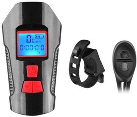 Resim Schulzz T6 Led 1000 Lümen Kornalı Ve Hız Göstergeli Su Geçirmez Usb Ile Şarj Edilebilir Bisiklet Farı Kırmızı 
