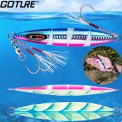 Resim Taşınabilir Çanta ile Goture Yavaş Atış Jig'leri - Çift Yardımcı saç tokası, Mavi ve Pembe Parlayan, Tuna, Köpek Dişi Tuna, Sarıkanat, Kral Balığı, Mavikanat için Kurşunlu Tuzlu Su Balıkçılık Yemleri - Küvet Altı Sahne İçin İdeal, Balıkçılık Aksesuarı|Parlayan Jig'ler|Dayanıklı İnşaat 