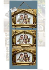 Resim Bambu Ahşap Zarafet Üçlü Çerçeve 