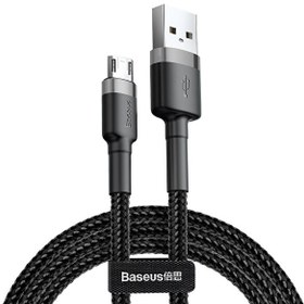 Resim Baseus Cafule Micro USB Kablo 2.4A 1M Gri Siyah 