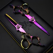 Resim 1 Adet NEPURLSON 6 İnç Pembe Kılıç Şekilli Saç Makası - Ejderha Saplı, Sağ El Kullanımı İçin Profesyonel Stil Makinesi, Iridescent Yüzey ve Taş Detaylar, Salon Ekipmanı, Keskin Bıçaklar, Güzellik Uzmanları ve Bakım Tutkunları için Benzersiz Tasarım 