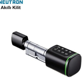 Resim Neutron NTL-SC-02FKPB Parmak İzi Anahtarlı Tuşlu Kartlı Uzaktan Kontrollü Akıllı Kapı Kilidi 