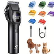 Resim Xuweiwei Siyah Kıl Takılmayan T9 Evcil Hayvan Tıraş Makinesi Ayarlanabilir Kesim Uzunluğu Teddy Kediler İçin Elektrikli Klipper Ekranlı Düzeltici Güvenli Kullanım 
