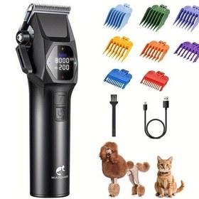 Resim Xuweiwei Siyah Kıl Takılmayan T9 Evcil Hayvan Tıraş Makinesi Ayarlanabilir Kesim Uzunluğu Teddy Kediler İçin Elektrikli Klipper Ekranlı Düzeltici Güvenli Kullanım 