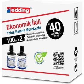 Resim Edding Tahta Kalemi Mürekkebi 100Ml 2Li Mavi 
