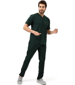 Resim Zarf Yaka Erkek Likralı Takım - 6429 Ö.başı Yeşili-12113 6429 Ö.başı Yeşili 