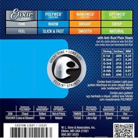 Resim AyrStore ® Polyweb® kaplamalı elektro gitar telleri, Custom Light (.009 .046) 