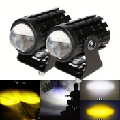 Resim Motorsikletler & Kamyonlar için LED Işıklar - Çift Renkli, Mini Sürüş Işıkları, 500-800 Lümen, Kablolama, Çoğu Modelle Uyumlu 