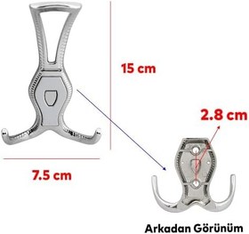 Resim Badem10 Galata Askı Portmanto Metal Vestiyer Duvar Dolap Elbise Askısı Krom Renk Mobilya Askılığı Aparat 
