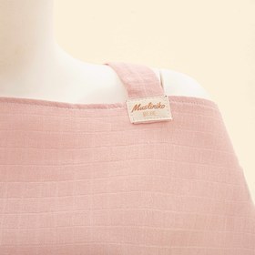 Resim Çift Katlı Muslin Emzirme Önlüğü - Pudra Muslin 