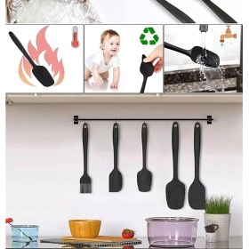 Resim Hype Store 5 Parça Silikon Spatula ve Fırça Seti, Siyah 
