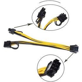 Resim Zauss 6 Pin to 2x PCI-E (6+2) 8 Pin 50 CM Power Kablo Çoklayıcı 