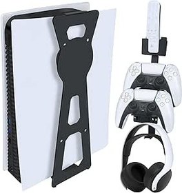 Resim PS5 Holder Wall Mount Stand - Playstation 5 Game Controller Holder Wall Shelf Play Station 5 Console Digital and Disc Edition - PS5 Wall Mount Kit Including 2 Accessory Holders for Remote Controller&Headphone Set 