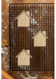 Resim Ev Kurabiye Kalıbı, Hamur Şekillendirici, Bisküvi Kalıbı, Kolay Kesim Ucu Beyaz 