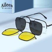 Resim Aileen Tek Paket Yeni Erkekler ve Kadınlar için Kare Üçü Bir Arada Güçlü Manyetik Gözlükler 1 Çift Metal Yarım Çerçeve Anti- Çerçeveler + 2 Çift Metal Tam Çerçeve TAC Manyetik Lensler Çoklu Kullanımlar İçin Tek Ayna, Kolay Taşımak İçin, Boş Zaman Gözlükleri 