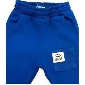 Resim Erkek Bebek Beli Lastikli Cepli Eşofman Alt-14640 Mavi 