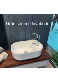 Resim Turkuaz Seramik Aqua 42 x 28 CM Tezgah Üstü Çanak Lavabo 