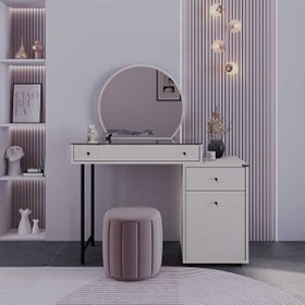 Resim Adore Mobilya Dior Aynalı Makyaj Masası-Vizon 108x130x47 CM 