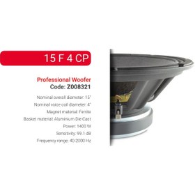 Resim Sıca 15 F 4 Cp Profesyonel Woofer Bass 