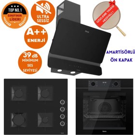 Resim Ferre Fryart & Silentart Rima Yeni Seri Ultra Sessiz Siyah Ankastre Set (D080-SA + QEP63CS + SS205) 