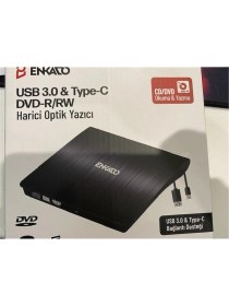 Resim Enkado EKD-UDVD120 Type-C - USB 3.0 Dvd-R-Cd-R-Rw- Dvd-Rw Ultra Slim Harici Optik Yazıcı Siyah 