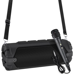 Resim New Rixing NR-6013M Taşınabilir Kablosuz Bluetooth Destekli Karaoke Hoparlör Seti - Siyah (Yurt Dışından) 
