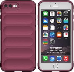 Resim Microsonic Apple iPhone 7 Plus için Kılıf Oslo Prime Bordo [iPhone 7 Plus ile Uyumlu Kılıf - Bordo] 