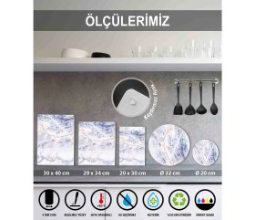 Resim Sabanbaba 20x30cm - Mavi Duman - Cam Kesme Tahtası 