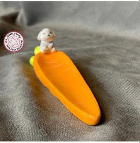 Resim Uretti - Pınar 2572 - El Yapımı Havuçta Tavşan Figürü Çubuk Tütsülük - 3 X 13 Cm Tavşan 