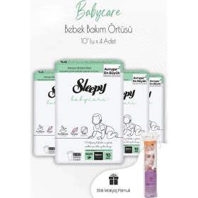 Resim Babycare Bebek Bakım Örtüsü 10'lu x 4 Adet ve Disk Pamuk 