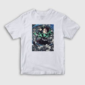 Resim Presmono Unisex Çocuk Beyaz Sword Tanjiro Kamado Anime Demon Slayer Kimetsu No Yaiba T-shirt 307761tt 