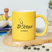 Resim Kişiye Özel Sarı Renk Doktor Kupa Bardak 