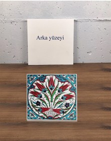 Resim Armada Çini 20x20 Cm Ed 323 Turkuaz Rumi Lalezar Eldekoru Çini Karo 