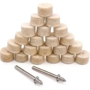 Resim Depolife Polisaj Cila Parlatma Keçesi Yün Matkap Ucu Keçe Dremel 13 mm Toplam 21 Adet Keçe + 2 Aparat 