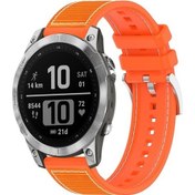Resim Garmin Fenix 8/7/6/5 İçin 22mm Hibrid Naylon Örgü Silikon Saat Bandı Turuncu 