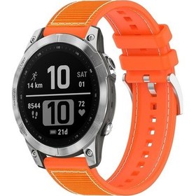 Resim Garmin Fenix 8/7/6/5 İçin 22mm Hibrid Naylon Örgü Silikon Saat Bandı Turuncu 