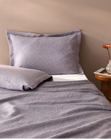 Resim Madame Coco Esther Çift Kişilik %100 Pamuk Yatak Örtüsü - Açık Mürdüm Çok Renkli 