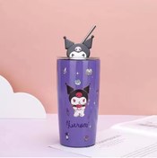 Resim synshop Kuromi Suluk Matara Pipetli 304 Çelik Termoslu Bardak 600ml Okul Ofis Her Yerde Sıcaklığı Koruma 