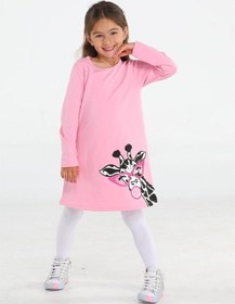 Resim Muzip Zürafa Kız Çocuk Pembe Elbise-pembe Pembe 