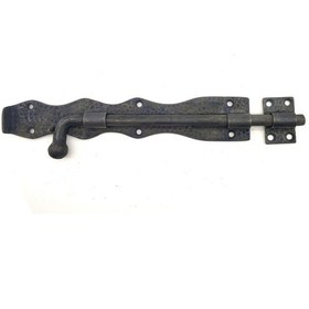 Resim Antika Tarz Dekoratif Pirinç Dövme Kapı Sürgüsü - 25cm, Oksit 