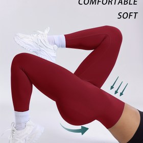 Resim Kadınlar için Yüksek Bel Dikişsiz Yoga Pantolonu, Karın Kontrolü Kalça Kaldırıcı, Nefes Alabilen Naylon ve Elastan, Düz Renk, Makinede Yıkanabilir, Dış Giyim, Moda 