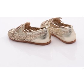 Resim Dgn B00112 Kadin Delikli Oxford Ayakkabi Altın 